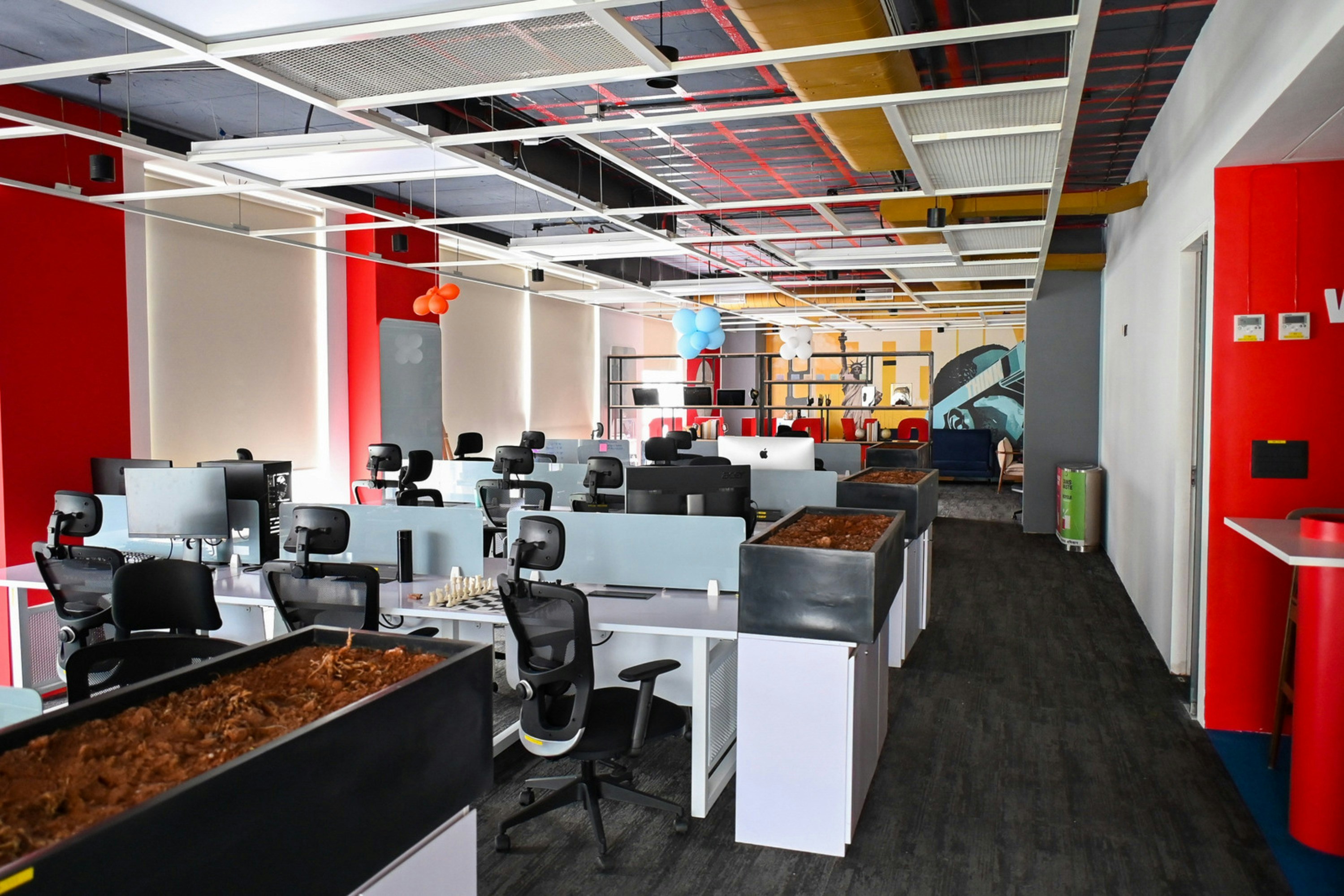 Bright modern office desks