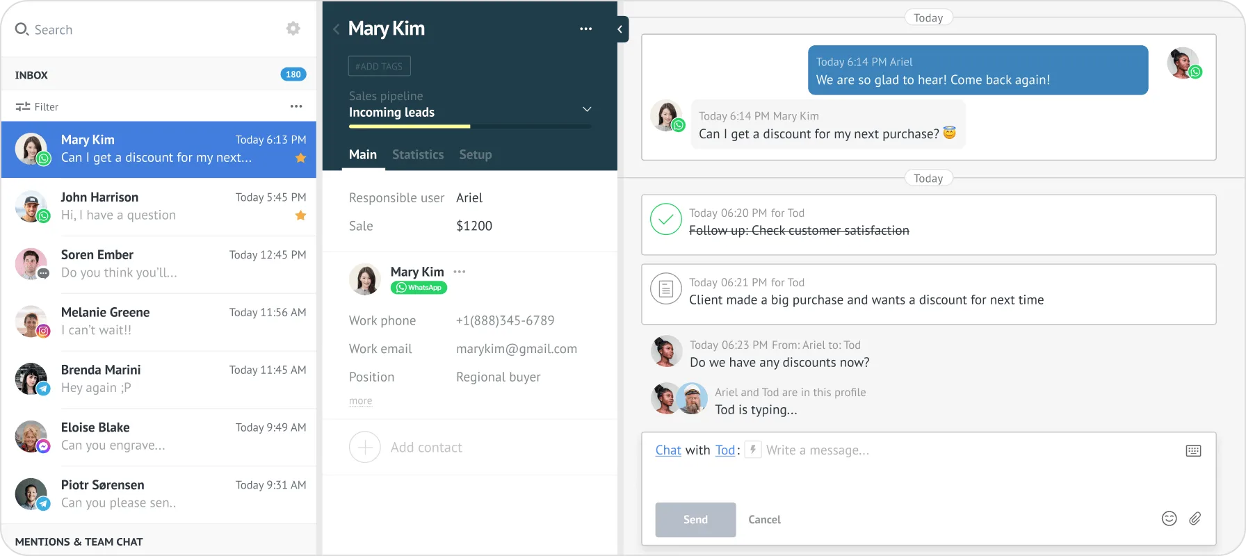 Kommo CRM inbox